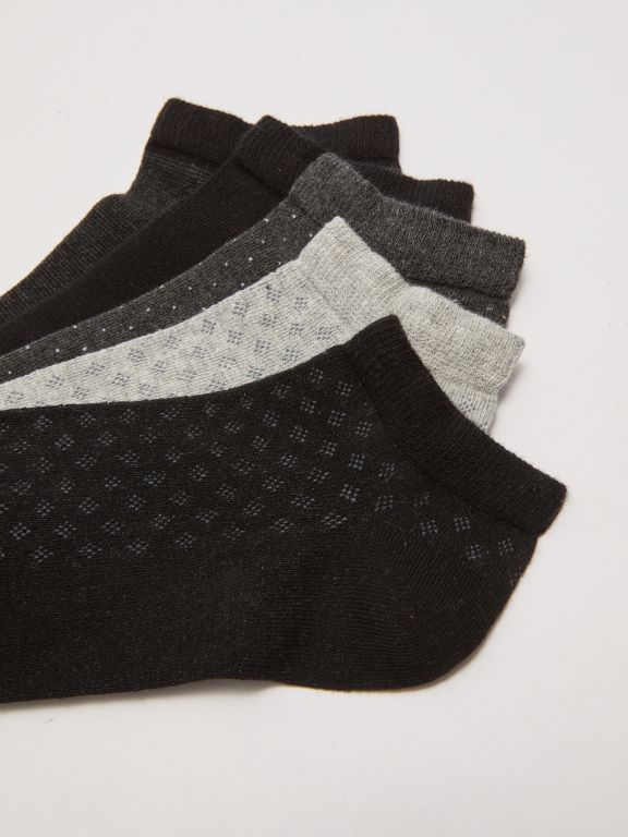Patterned Men's Booties Socks 5 Pack