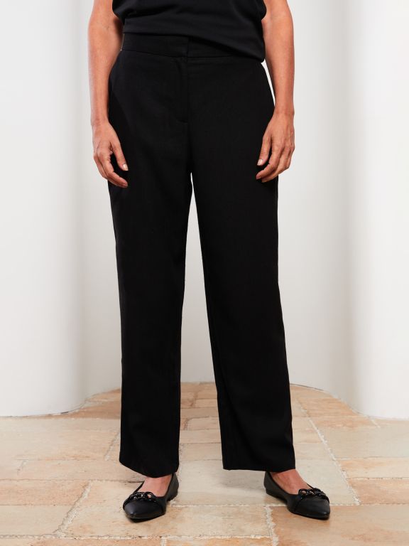 Elastic Waist Relaxed Fit Regular Women's Trousers