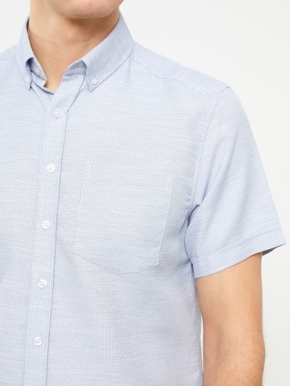 Regular Fit Men's Short Sleeve Dobby Shirt