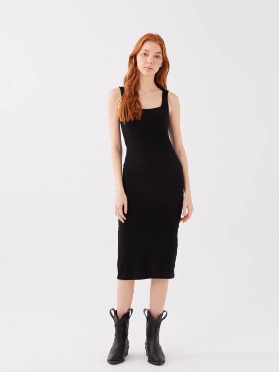 Women's U-Neck Strap Straight Dress