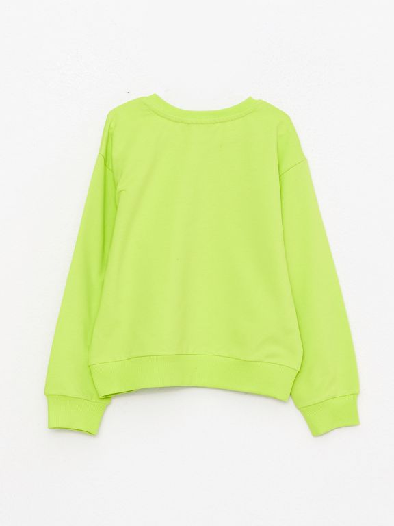 Crew Neck Printed Long Sleeve Girl Sweatshirt