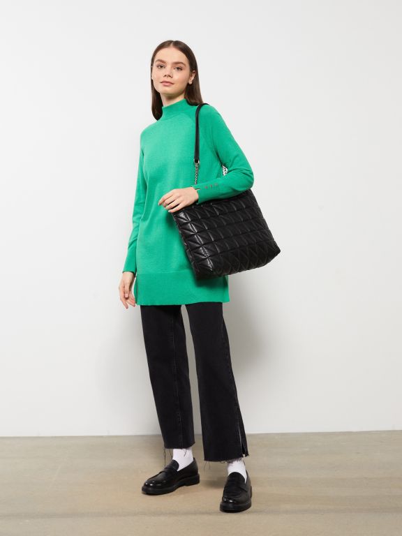 Leather Look Quilted Detailed Women's Shoulder Bag