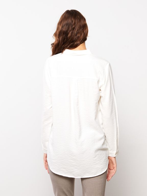 Buttoned Regular Long Sleeve Women's Shirt