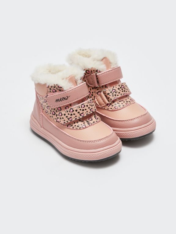 Printed Hook and Loop Baby Girl Boots
