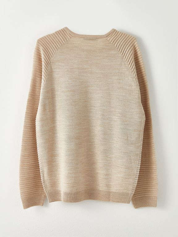 Crew Neck Long Sleeve Men's Tricot Sweater