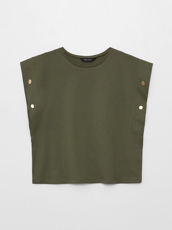 Crew Neck Straight Short Sleeve Women Blouse