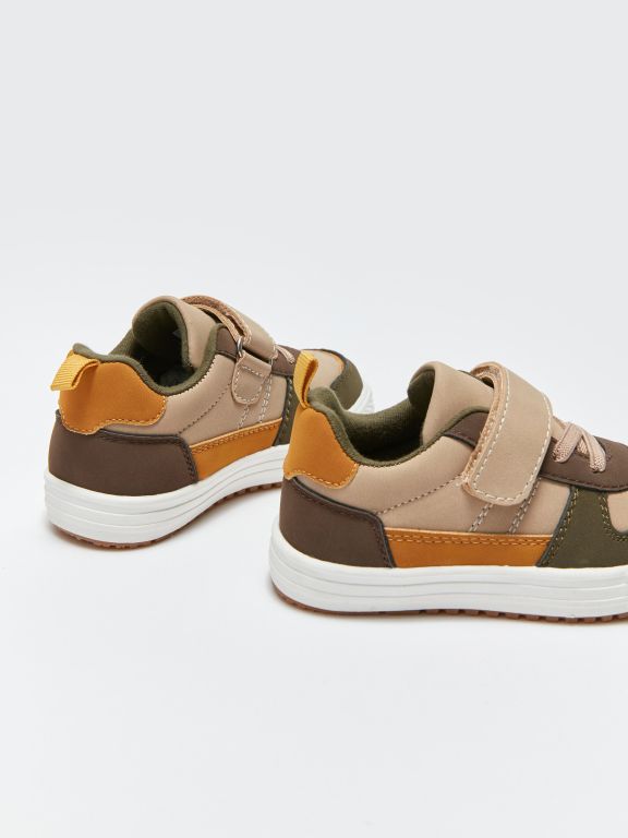 Color Block Lace and Velcro Closure Baby Boy Sneakers