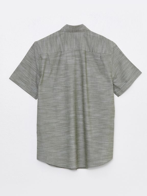 Regular Fit Short Sleeve Poplin Men's Shirt