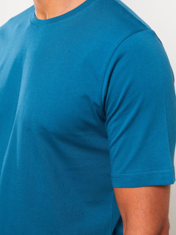 Crew Neck Short Sleeve Combed Cotton Men's T-shirt