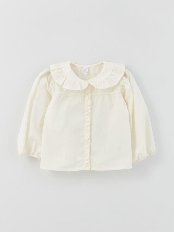 Bebe Collar Basic Baby Girl Shirt