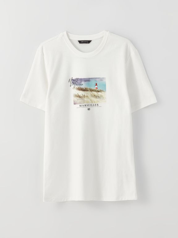 Crew Neck Short Sleeve Printed Men's T-shirt