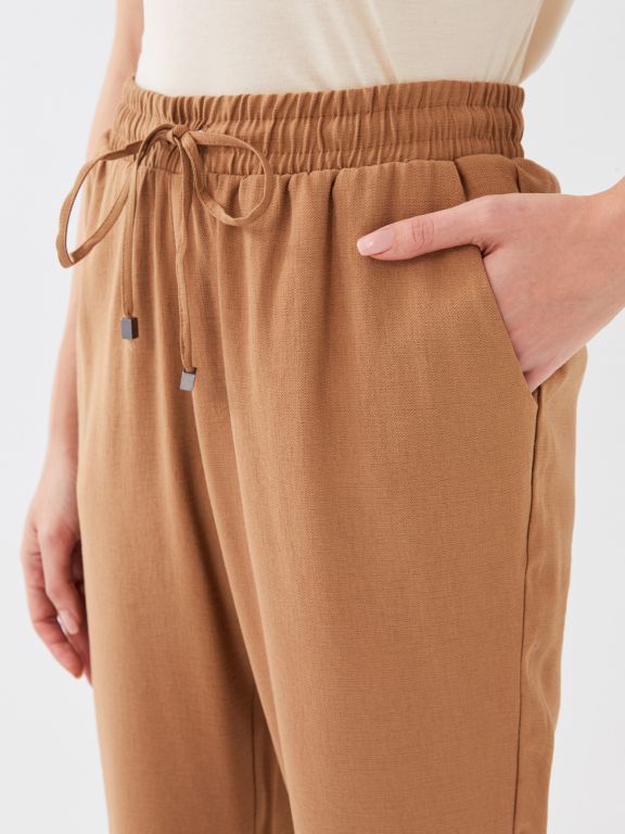 Carrot Cut Women Pants With Elastic Waist