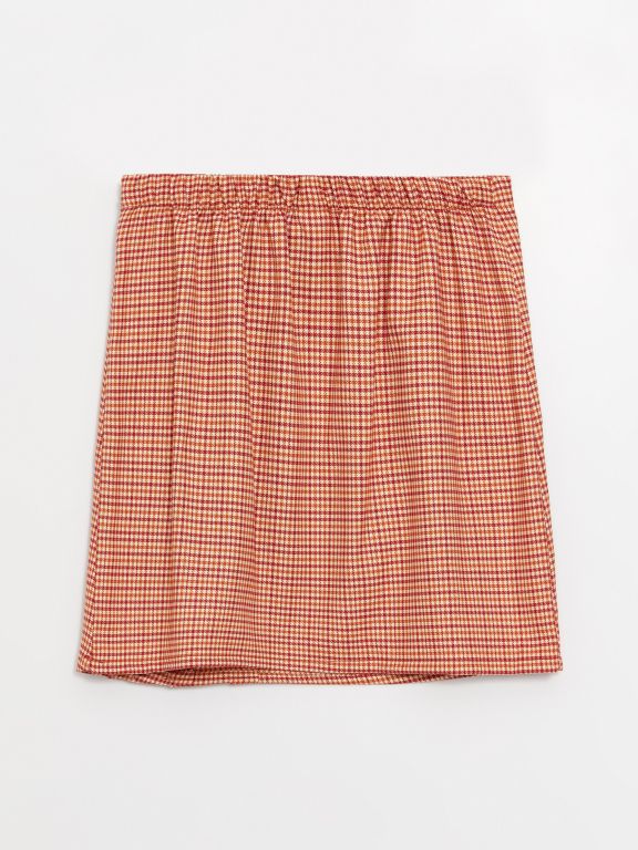 Elastic Waist Crowbar Pattern Girl Skirt
