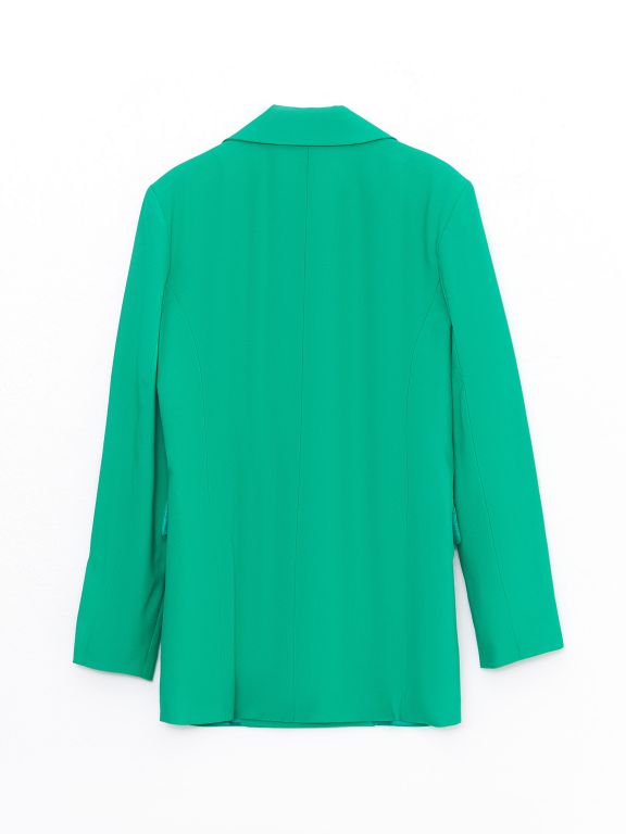 Women's Straight Long Sleeve Gabardine Blazer Jacket