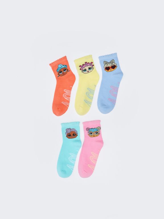 LOL Surprise OMG Licensed Girls' Socks 5 Pack