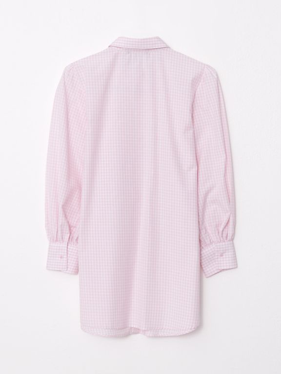 Shirt Collar Plaid Long Sleeve Women's Tunic