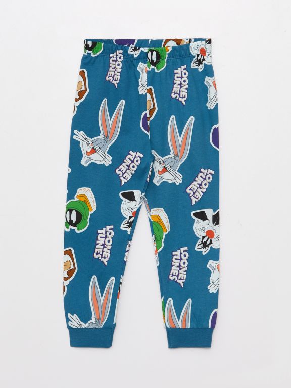 Crew Neck Long Sleeve Looney Tunes Printed Baby Boy Pajama Set