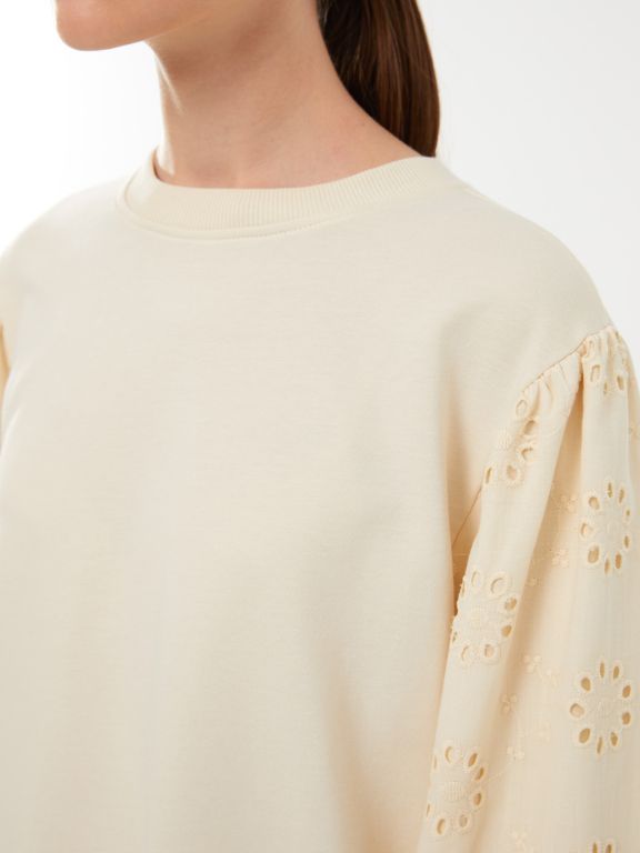 Crew Neck Embroidered Long Sleeve Women's Tunic
