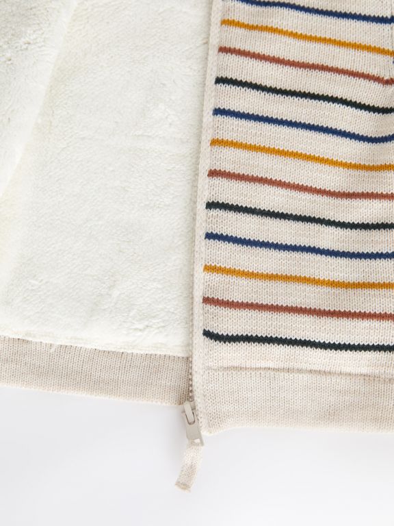 Hooded Long Sleeve Striped Baby Boy Knitwear Cardigan