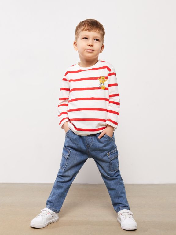 Elastic Waist Basic Baby Boy Denim Trousers