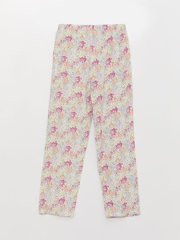 Women's Elastic Waist Floral Pajama Bottom