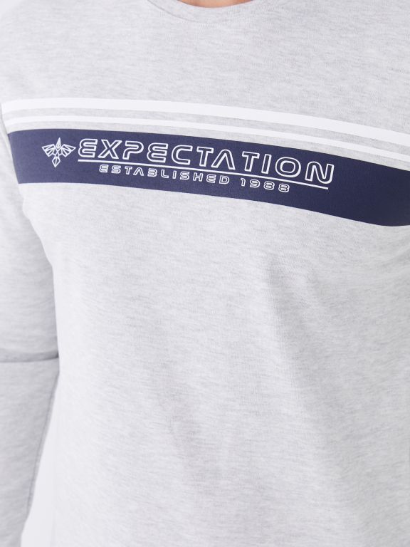 Crew Neck Long Sleeve Printed Men's Sweatshirt