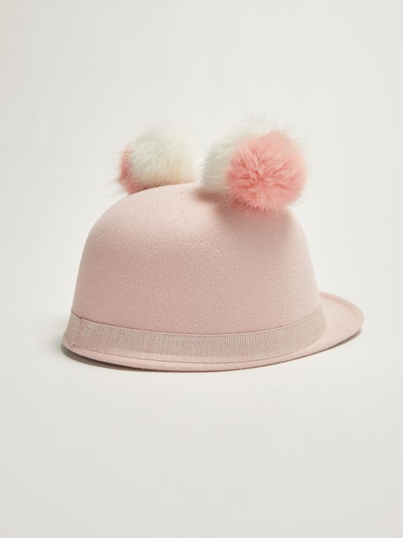 Girl's Pompom Cachet Hat