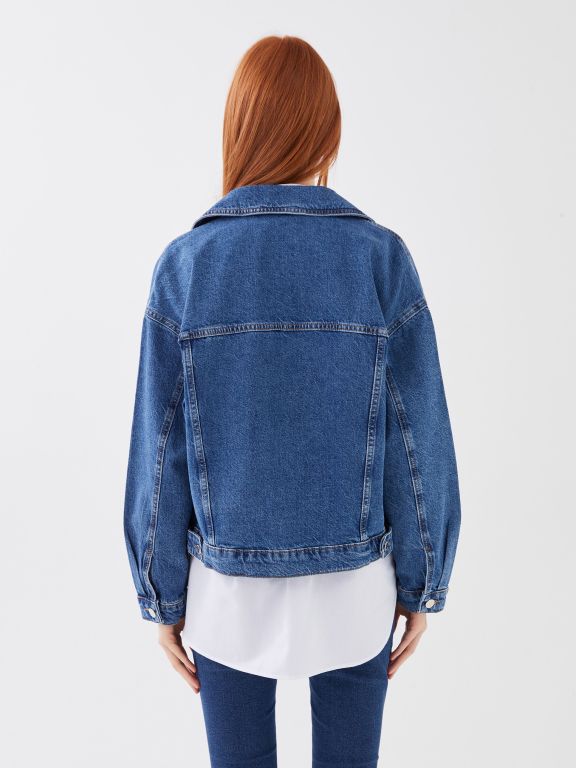 Shirt Neck Regular Long Sleeve Women's Jean Jacket