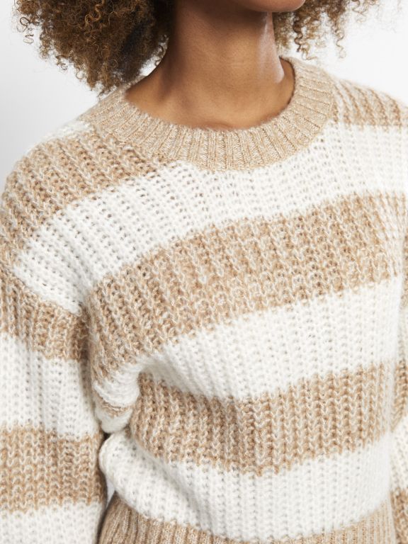Crew Neck Long Sleeve Women's Tricot Sweater