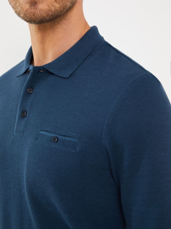 Polo Neck Long Sleeve Men's Sweatshirt