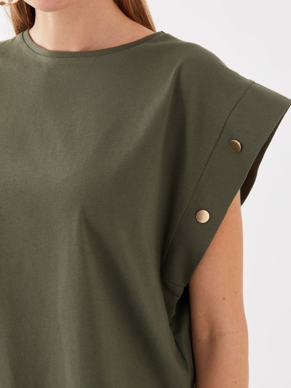 Crew Neck Straight Short Sleeve Women Blouse