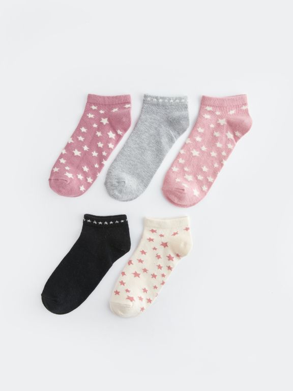 Patterned Women's Booties Socks 5-Pack
