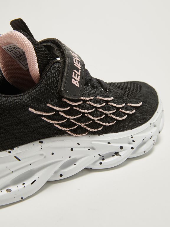 Girls' Active Sneakers with Mesh Detailed Velcro