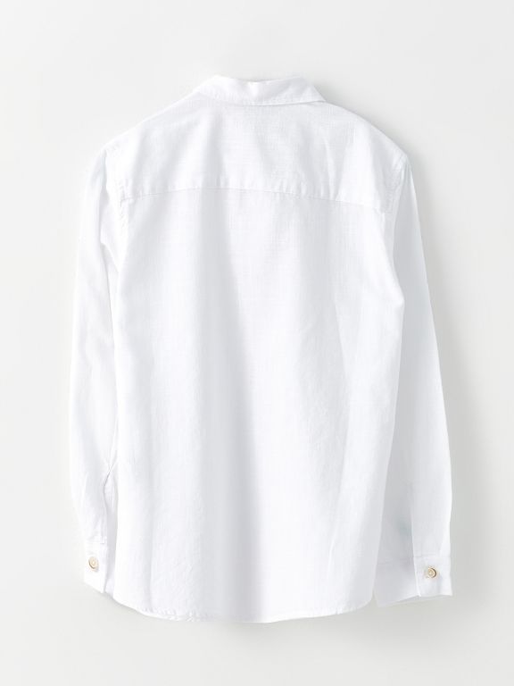 Basic Long Sleeve Poplin Boy Shirt