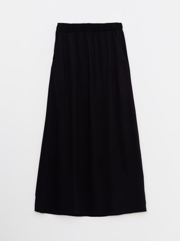 Elastic Waist Plain Viscose Women Skirt