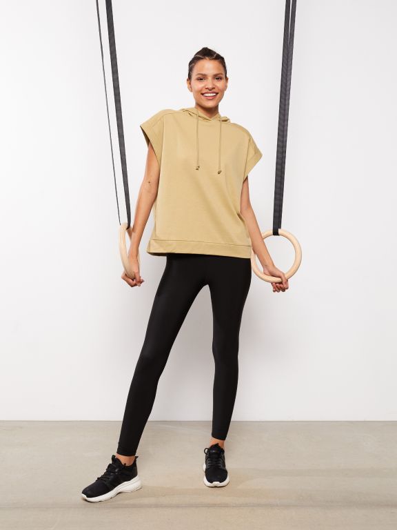 Hooded Printed Short Sleeve Women's T-shirt