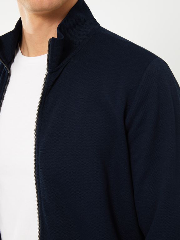 High Collar Long Sleeve Men's Sports Cardigan