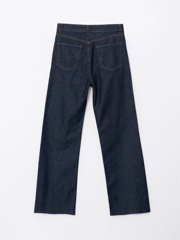 High Waisted Straight Women's Denim Trousers