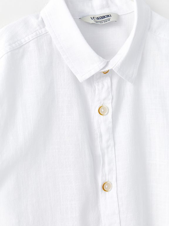 Basic Long Sleeve Poplin Boy Shirt