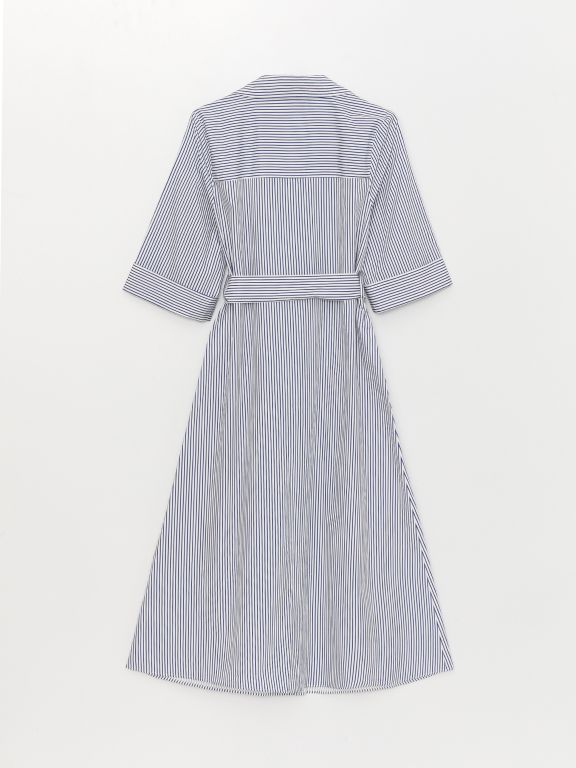 Striped Poplin Women's Shirt Dress