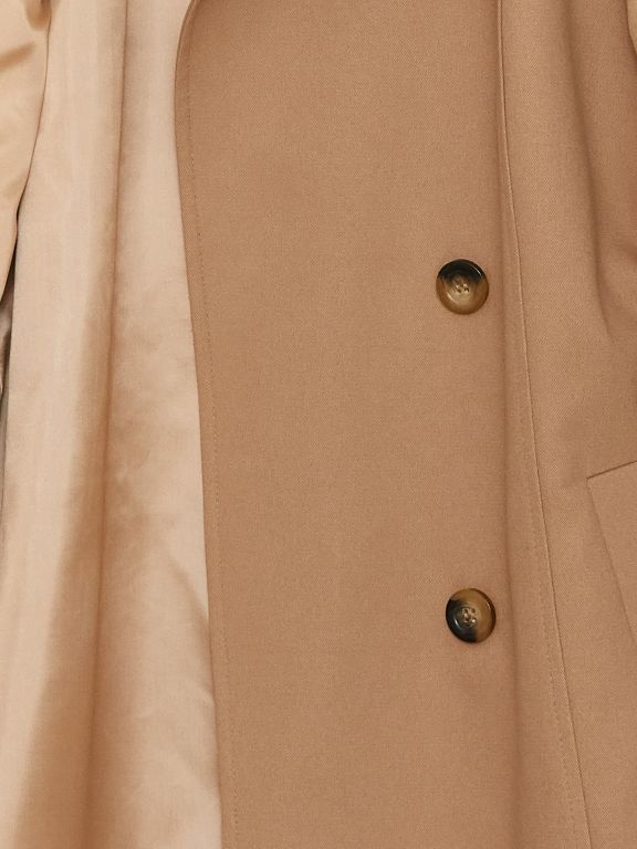 Shirt Collar Straight Long Sleeve Gabardine Women's Trench Coat