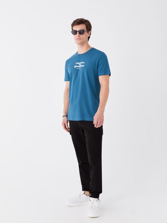 Slim Fit Gabardine Men's Cargo Trousers