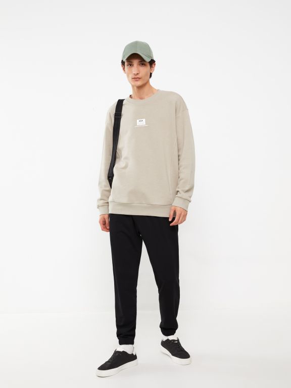 Crew Neck Long Sleeve Printed Men's Sweatshirt
