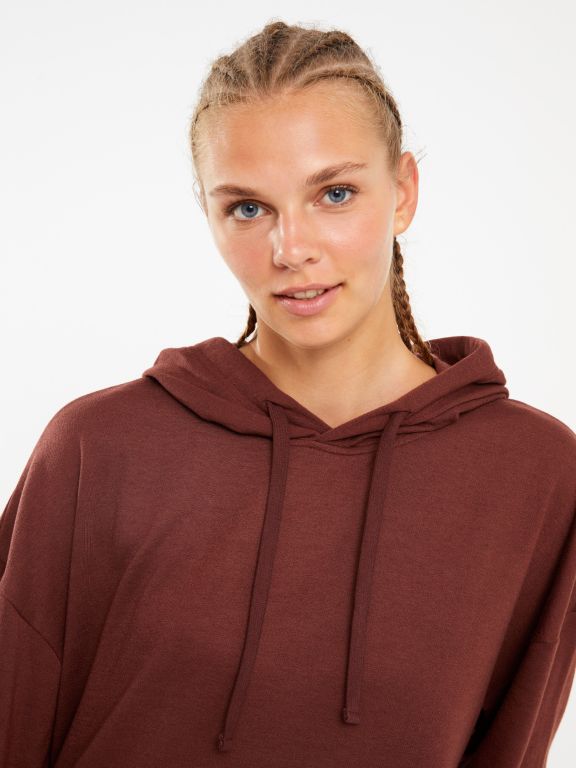 Hooded Printed Long Sleeve Women's Sweatshirt