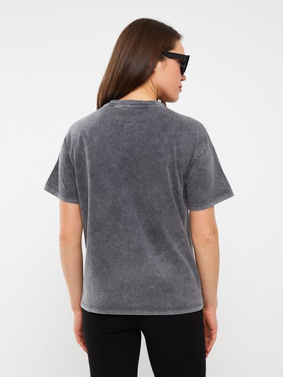 Crew Neck Mickey Mouse Printed Maternity T-Shirt
