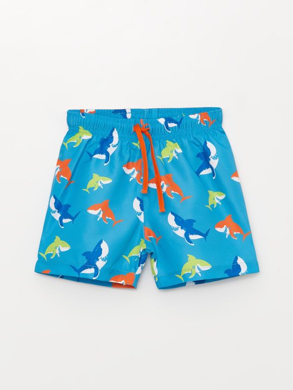 Crew Neck Long Sleeve Printed Baby Boy Swimwear Set