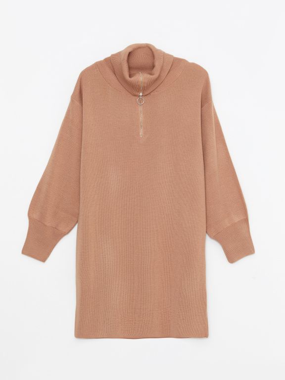 Turtleneck Regular Long Sleeve Women's Tricot Tunic