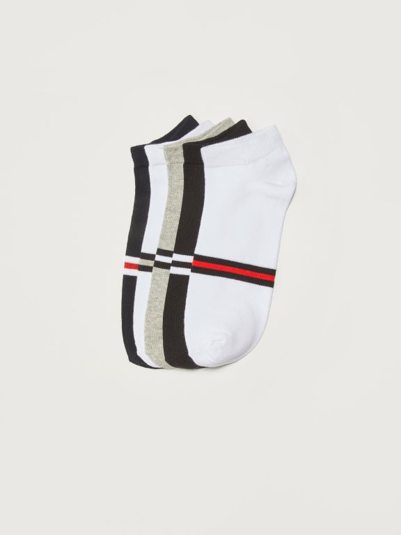 Striped Men's Booties Socks 5 Pack