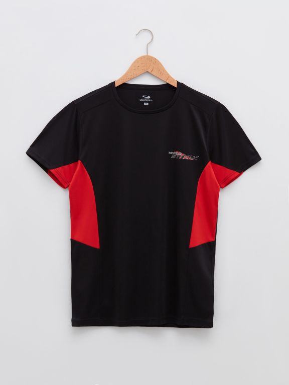 Crew Neck Short Sleeve Color Block Men's Sports T-Shirt