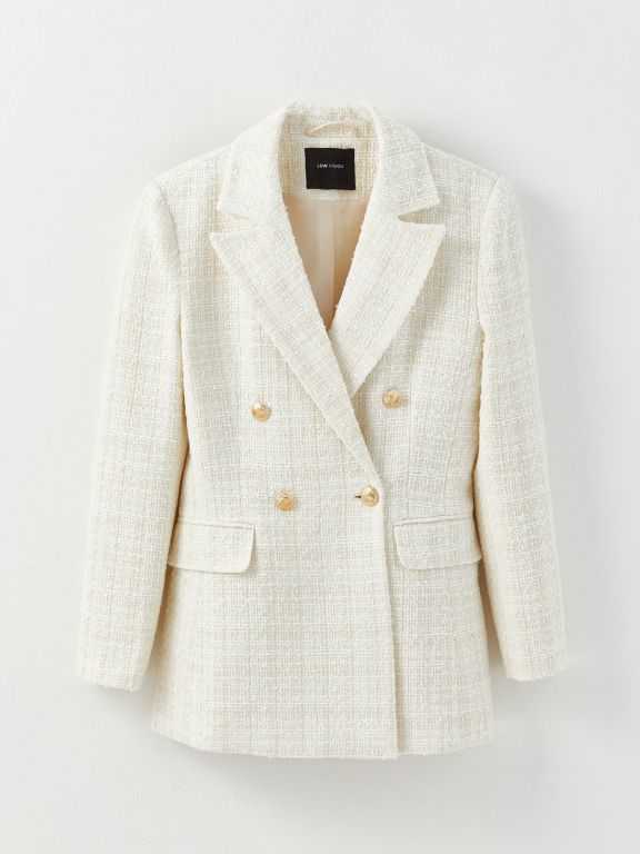 Self Patterned Long Sleeve Women's Blazer Jacket